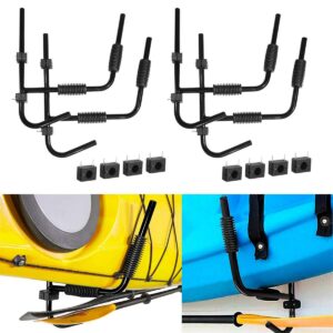 Tengchang 2 Pairs Kayak Storage Wall Mount Rack Ladder Surfboard Canoe Steel Folding Hanger