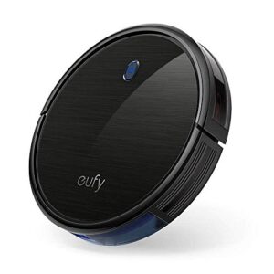 eufy boost iq robovac 11s (slim), 1300pa strong suction, super quiet, self-charging robotic vacuum cleaner, cleans hard floors to medium-pile carpets (black) (renewed)