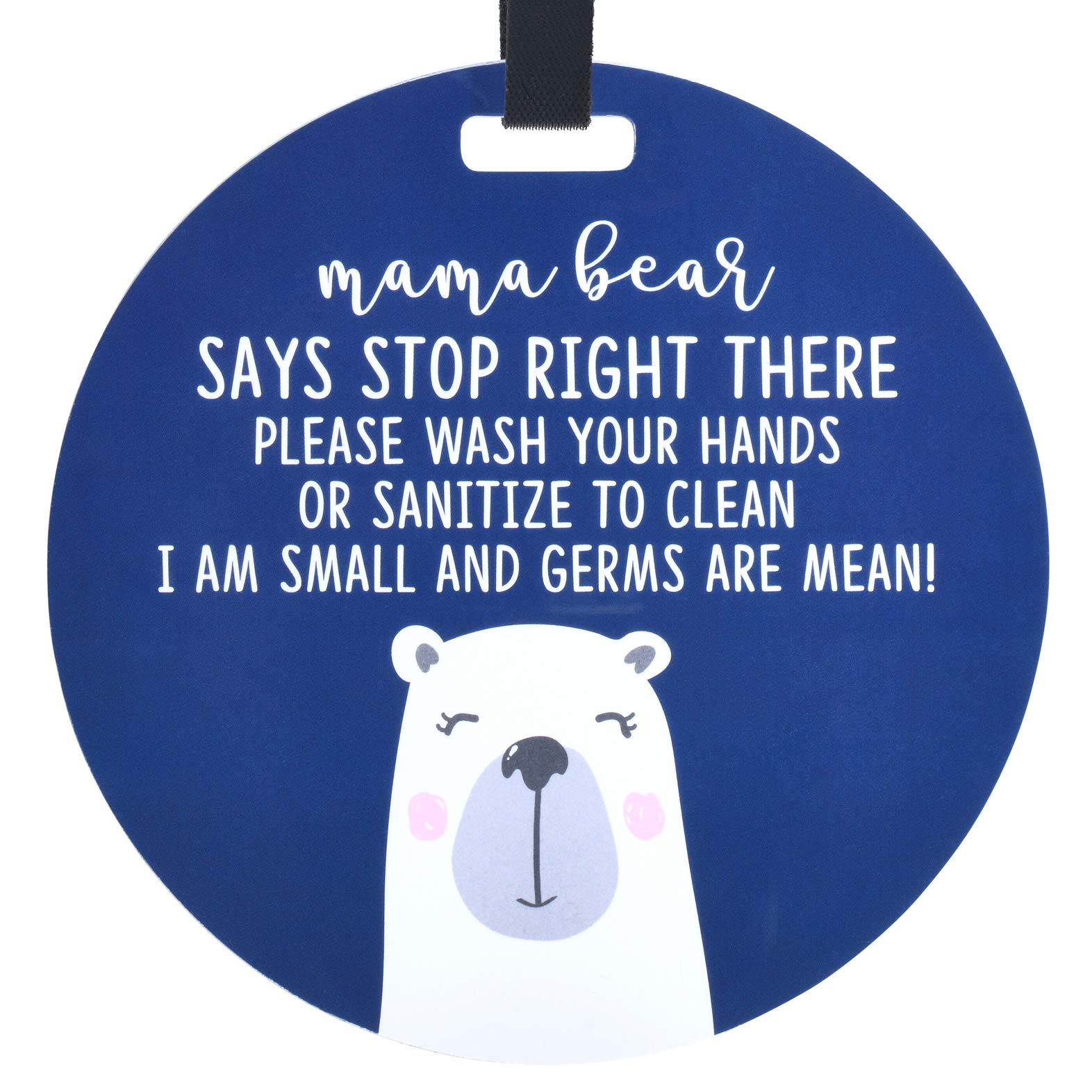 THREE LITTLE TOTS – Mama Bear Sanitize and No Touching Baby Car Seat Sign or Stroller Tag - CPSIA Safety Tested