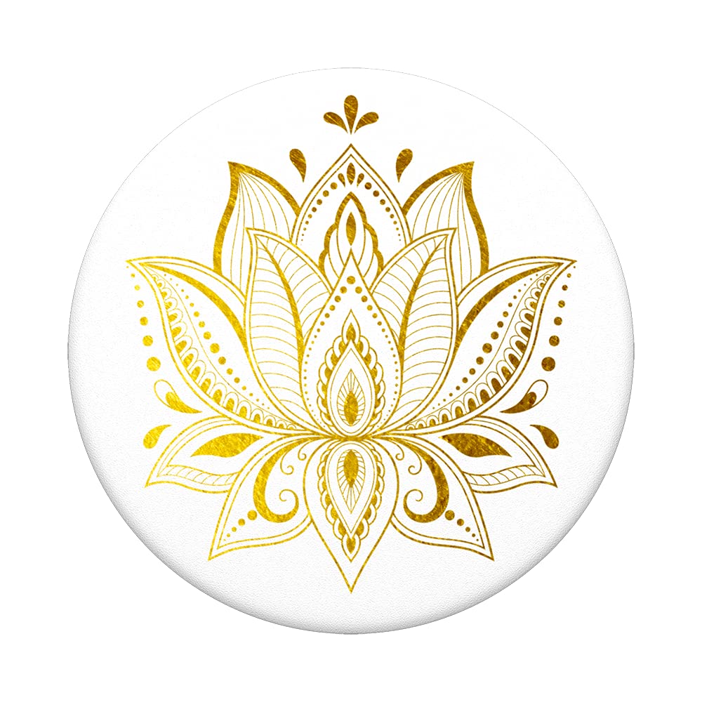 PopSockets Phone Grip with Expanding Kickstand, Mandala PopGrip - Golden Prana