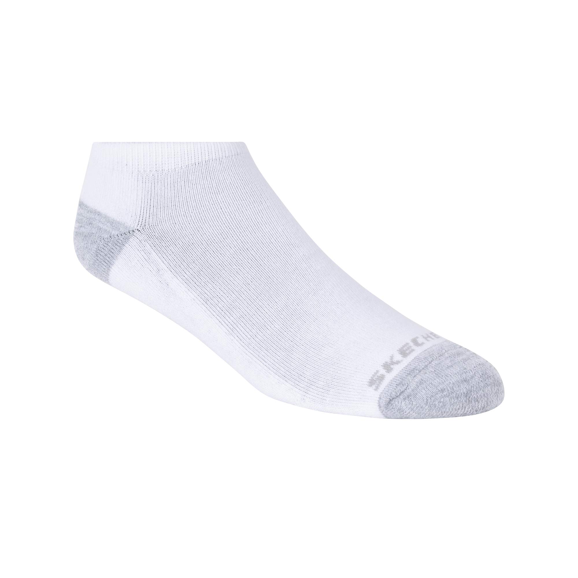 Skechers womens 10 Pack No Show Running Socks, White/Orange, 9 11 US