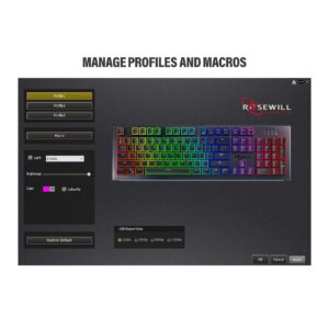 Rosewill NEON K75 V2 Mechanical Gaming Keyboard, 19 RGB Backlit Modes 104 Keys Aluminum Base Blue Switches for Win/Mac/Linux/Unix