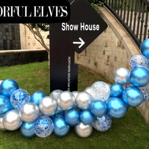 COLORFUL ELVES 12 Inch 100 Pcs Latex Metallic Chrome Balloons Helium Shiny Thicken Balloons Party Decoration (Silver)