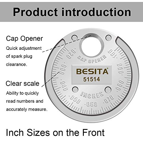 Spark Plug Gap Gauge - Spark Plug Gap Measuring Tool Scaled from .020" to .100"