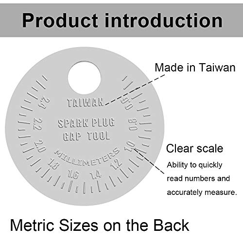 Spark Plug Gap Gauge - Spark Plug Gap Measuring Tool Scaled from .020" to .100"