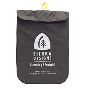 Sierra Designs Clearwing 3 Footprint Lightweight, WR/PU1800mm, Fitted Ground Camping Tarp Designed for The Clearwing 3 Person Tent