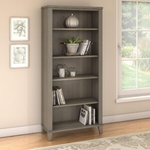 Bush Furniture Somerset Tall 5 Shelf Bookcase in Ash Gray