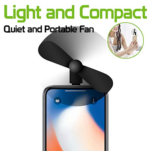Cellet Mini Cooling Fan Powered by Apple Phone Lighting Charging Port Compatible to iPhones 14 Pro Max Plus 13 12 11 XS XR X 8 7 6 5 iPod mini SE
