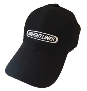 pdtxcls freightliner semi trucks easy care black & silver embroidered logo cap/hat