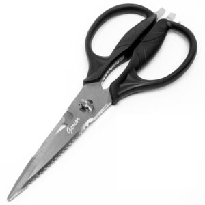 Kitchen Scissors - Heavy Duty Shears for Cutting Chicken, Poultry, Food, Meat - Black Handle