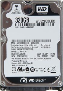 western digital wd scorpio 320gb 16mb 7200rpm black, wd3200bekx (black) (renewed)