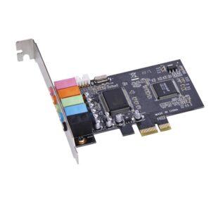 Optimal Shop PCIe Sound Card for PC Windows,5.1 Internal Sound Card with Low Profile Bracket, 3D Stereo PCI-e Audio Card,CMI8738 Chip 32/64 Bit for Windows 7