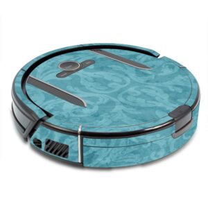 mightyskins skin compatible with shark ion robot r85 vacuum - baby blue jacquard | protective, durable, and unique vinyl decal wrap cover | easy to apply, remove, and change styles | made in the usa