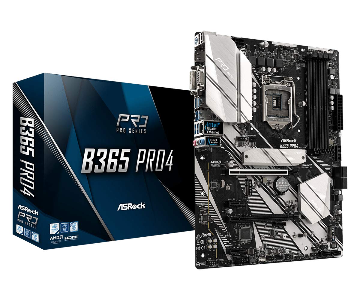 ASROCK MB B365 PRO4 LGA1151/ Intel B365/ DDR4/ Quad CrossFireX/ SATA3&USB3.1/ M.2/ A&GbE/ ATX Motherboard