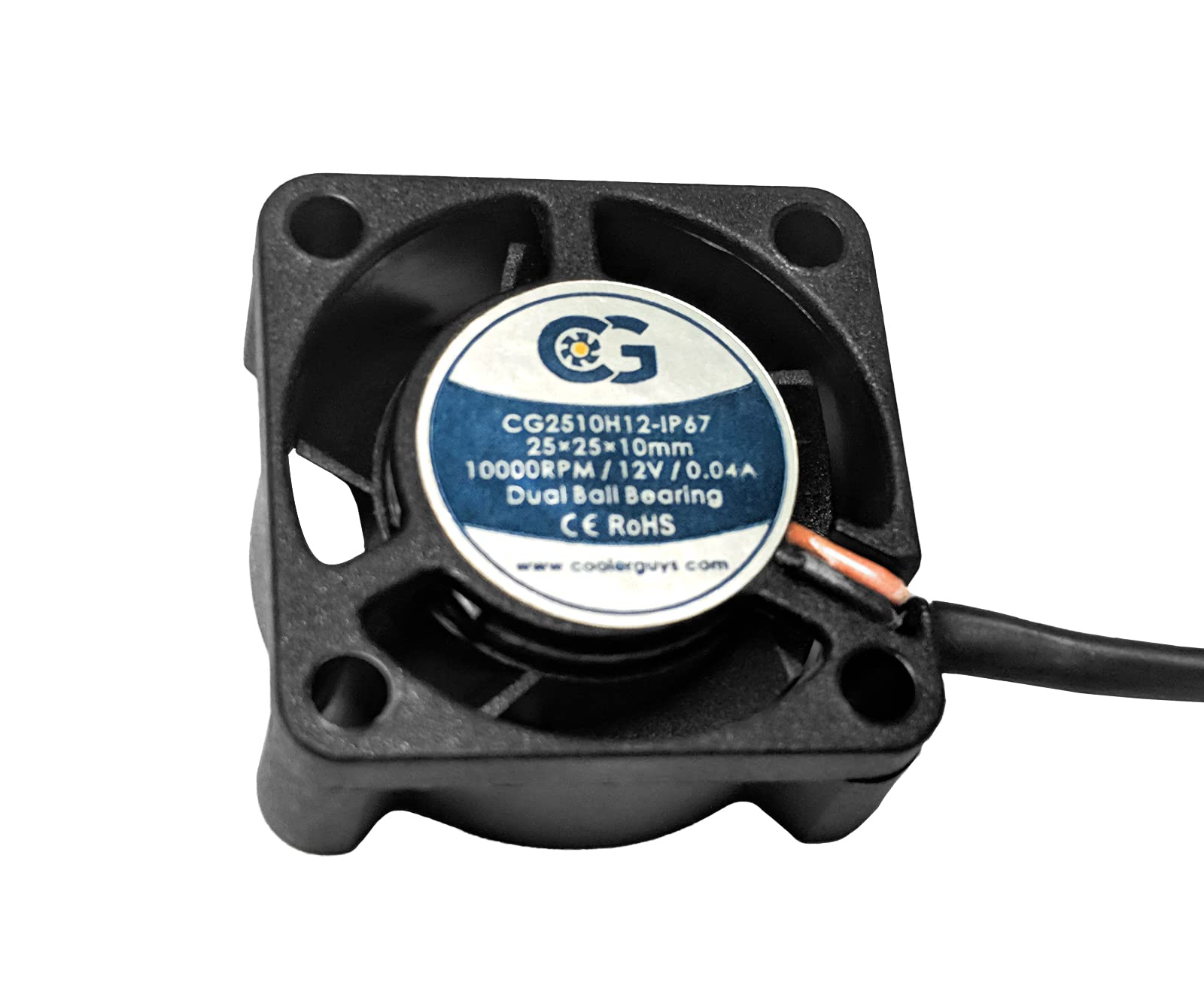 coolerguys 12vDC Waterproof IP67 Fan (High Speed, 25x10mm)