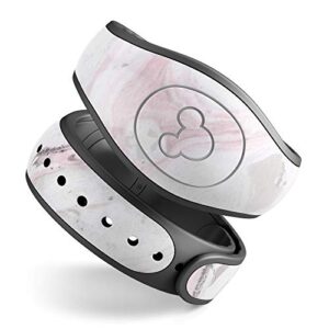design skinz mixtured pink and gray v4 textured marble premium vinyl decal wrap cover for the disney magicband 2 (fits magicband 2 for disney parks)