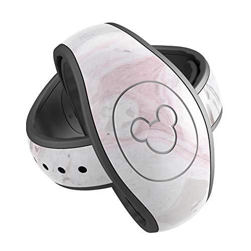 Design Skinz Mixtured Pink and Gray v4 Textured Marble Premium Vinyl Decal Wrap Cover for The Disney MagicBand 2 (Fits MagicBand 2 for Disney Parks)