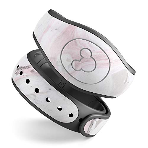 Design Skinz Mixtured Pink and Gray v4 Textured Marble Premium Vinyl Decal Wrap Cover for The Disney MagicBand 2 (Fits MagicBand 2 for Disney Parks)