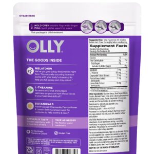 OLLY Sleep Gummy, Occasional Sleep Support, 3 mg Melatonin, L-Theanine, Chamomile, Lemon Balm, Sleep Aid, Blackberry - 60 Count