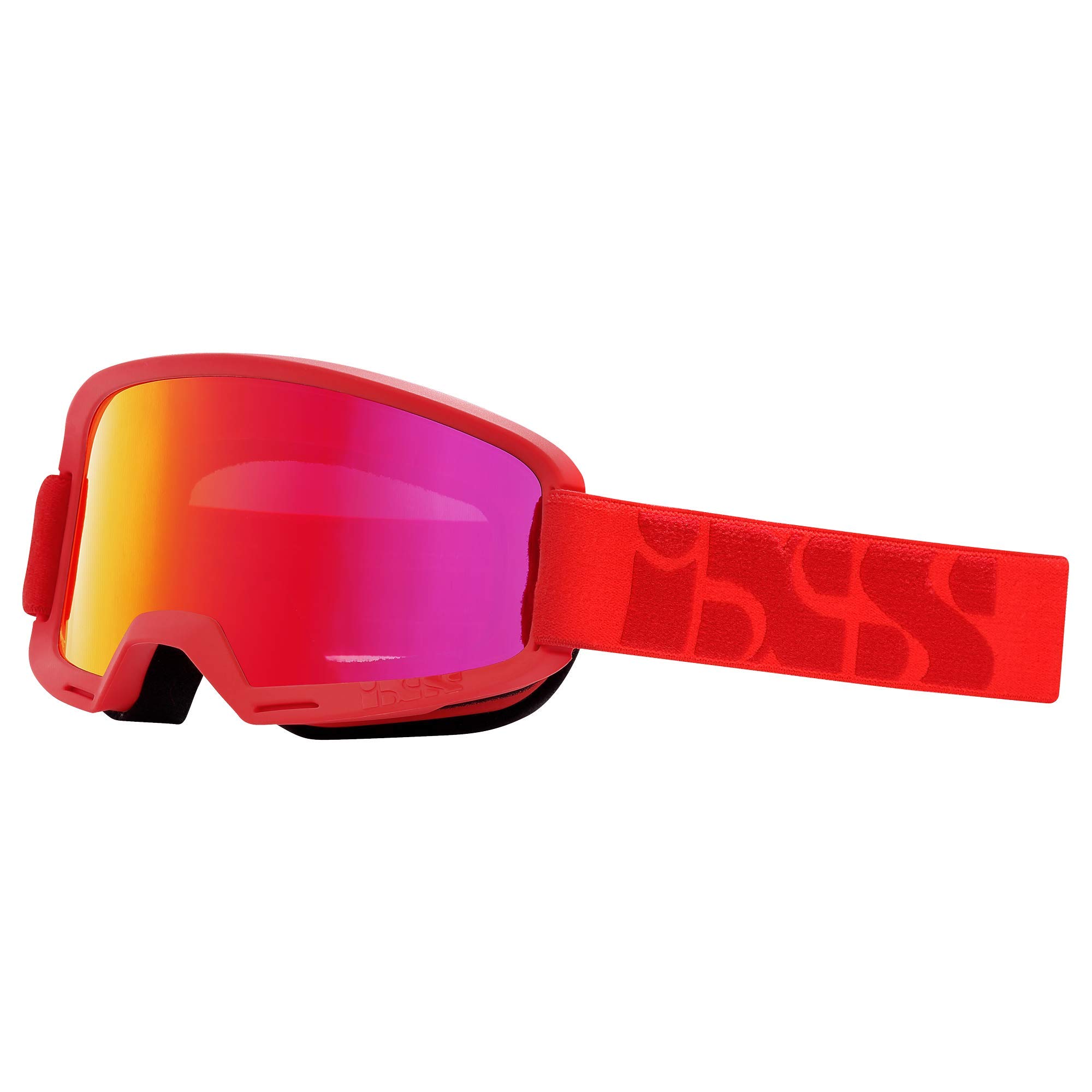 IXS Hack Goggle Trigger Racing Red/Mirror Crimson One Size, 45mm Elastic Strap, Unobstructed Pereferal Vision (178°x78°), 3ply Foam for Increased Comfort, Roll-Off/Tear-Off Compatibility