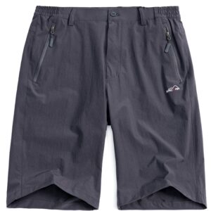 SVACUAM Men's Lightweight Breathable Soft Quick Dry Hiking Shorts(Dark Grey,38)