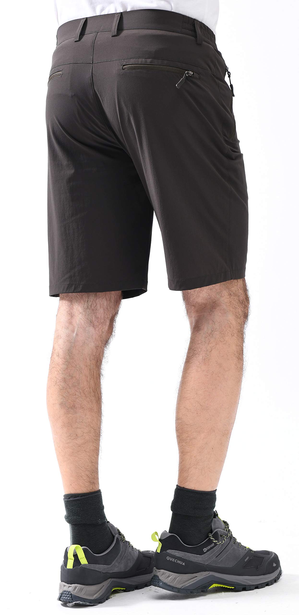 SVACUAM Men's Lightweight Breathable Soft Quick Dry Hiking Shorts(Dark Grey,38)