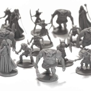 DRUNK'N DRAGON DND Enemies Minis 25 Fantasy Miniatures for Tabletop/Dungeons and Dragons Roleplaying Games - Bulk Minis Unpainted- Monsters Figures Starter Set - Compatible DND