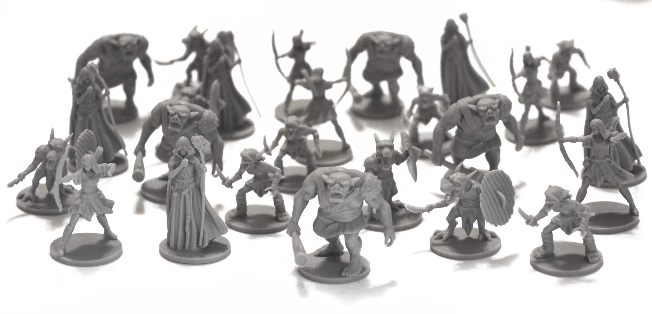 DRUNK'N DRAGON DND Enemies Minis 25 Fantasy Miniatures for Tabletop/Dungeons and Dragons Roleplaying Games - Bulk Minis Unpainted- Monsters Figures Starter Set - Compatible DND