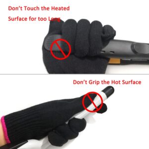 2 Professional Heat Resistant Gloves for Hair Styling Heat Blocking for Curling, Flat Iron and Curling Wand Suitable for Left and Right Hands