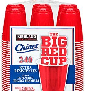 Kirkland Signature Chinet 18 Oz Red Plastic Cups (240Count),, ()