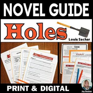 novel study: holes - standards-aligned novel guide - print & digital for distance learning 5 - 8