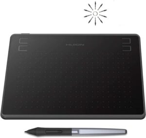 drawing tablet huion hs64 beginner graphics tablet osu tablet with battery-free stylus 8192 pressure sensitive for dgital art, painting & design, compatible with windows, mac, android & linux black