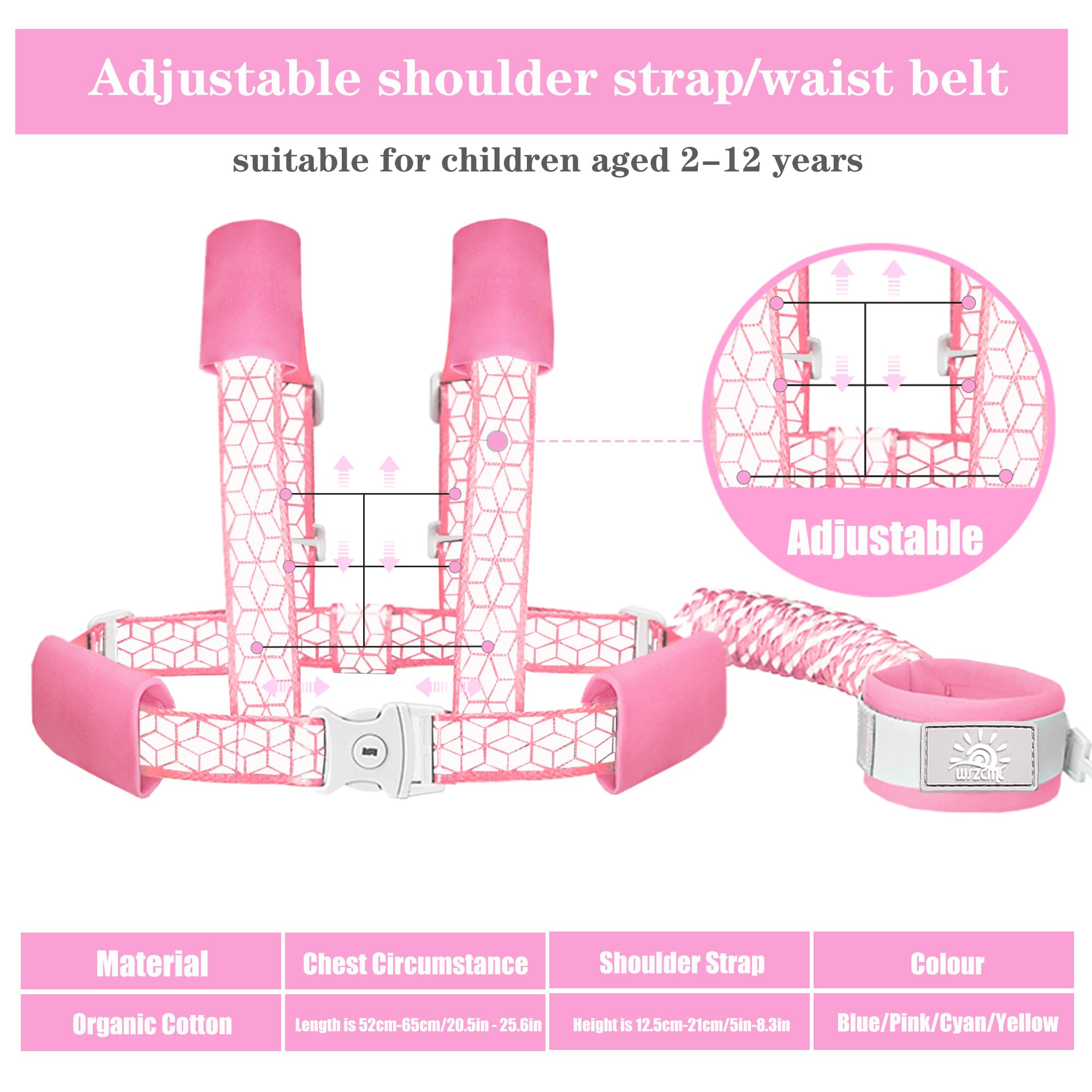 Toddler Leash -Anti Lost Wrist Link for Toddlers -Toddler Harness with Lock for Kids,Baby Leash,Leash for Toddlers,Wrist Leashes,Child Leashes for Toddlers,Upgrade with Reflective Tape Liner for Kids