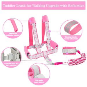 Toddler Leash -Anti Lost Wrist Link for Toddlers -Toddler Harness with Lock for Kids,Baby Leash,Leash for Toddlers,Wrist Leashes,Child Leashes for Toddlers,Upgrade with Reflective Tape Liner for Kids