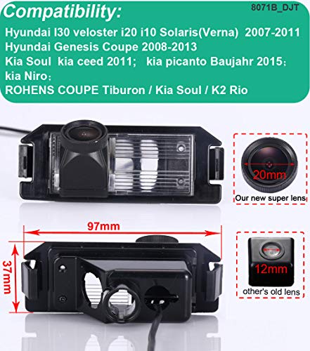 HDMEU HD Color CCD Waterproof Vehicle Car Rear View Backup Camera, 170° Viewing Angle Reversing Camera, for Hyundai I30 Veloster i20 i10 Verna Genesis Coupe Kia Soul Ceed picanto NIRO K2 Rio