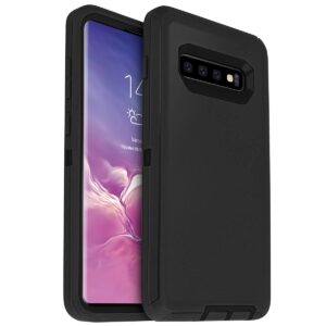 aicase for galaxy s10 plus case, drop protection full body rugged heavy duty case, shockproof/drop/dust proof layer protective durable cover for samsung galaxy s10 plus black