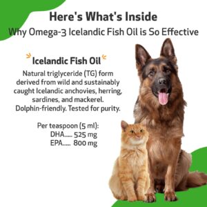 Pet Wellbeing Wild Alaskan Salmon Oil for Dogs & Cats - Daily Omega-3 Fish Oil for Healthy Skin, Coat, Mobility, Joints, Heart Health - EPA, DHA - 16 fl oz (473 ml)