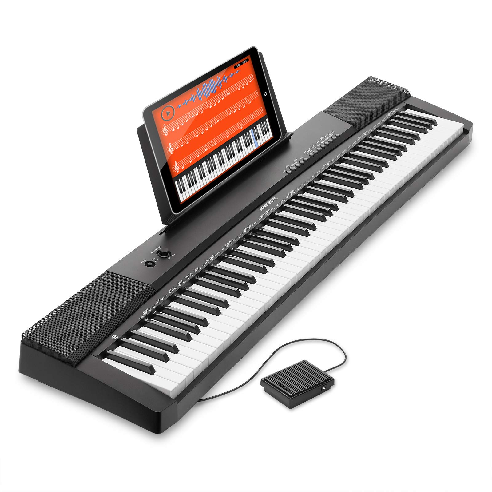 Hamzer 88-Key Electronic Keyboard Portable Digital Music Piano with Touch Sensitive Keys