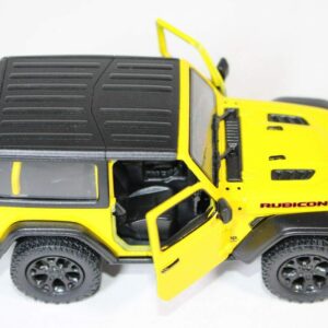 KiNSMART 2018 Jeep Wrangler Rudicon Hard Top Yellow 5" 1:34 Scale Die Cast Metal Model Toy w/ Pullback Action