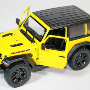 KiNSMART 2018 Jeep Wrangler Rudicon Hard Top Yellow 5" 1:34 Scale Die Cast Metal Model Toy w/ Pullback Action