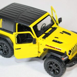 KiNSMART 2018 Jeep Wrangler Rudicon Hard Top Yellow 5" 1:34 Scale Die Cast Metal Model Toy w/ Pullback Action