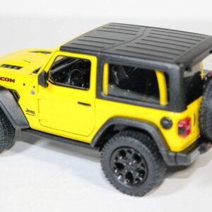 KiNSMART 2018 Jeep Wrangler Rudicon Hard Top Yellow 5" 1:34 Scale Die Cast Metal Model Toy w/ Pullback Action