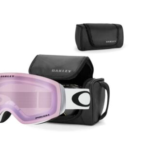 Oakley Flight Deck XM Snow Goggle (Matte White Frame/Prizm HI Pink Iridium Lens) with Large Goggle Soft Case