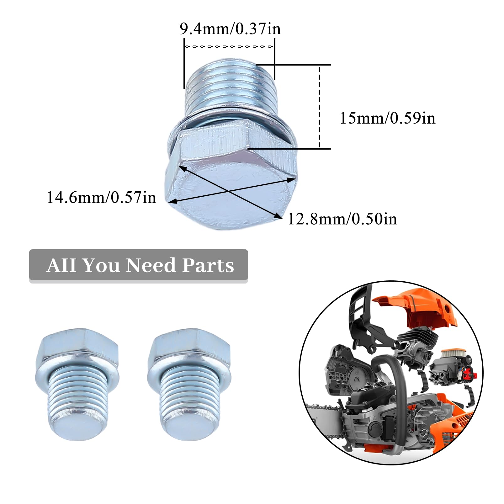 3PCS Cylinder Compression Plug Fit HUSQVARNA 51 55 445 450 455 Rancher 460 461 550XP 555 560XP 570 575XP 576XP Chainsaws