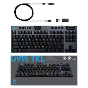 Logitech G915 LIGHTSPEED RGB Mechanical Gaming Keyboard, Low Profile GL Tactile Key Switch, LIGHTSYNC RGB, Advanced Wireless and Bluetooth Support - Tactile,Black