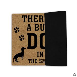 MsMr Funny Door Mat Personalized [Your Name] Indoor Outdoor Doormat Custom Doormat Entrance Floor Mat Home Office Welcome Mat 23.6"x15.7" - There's Like A Bunch of Dogs in Here