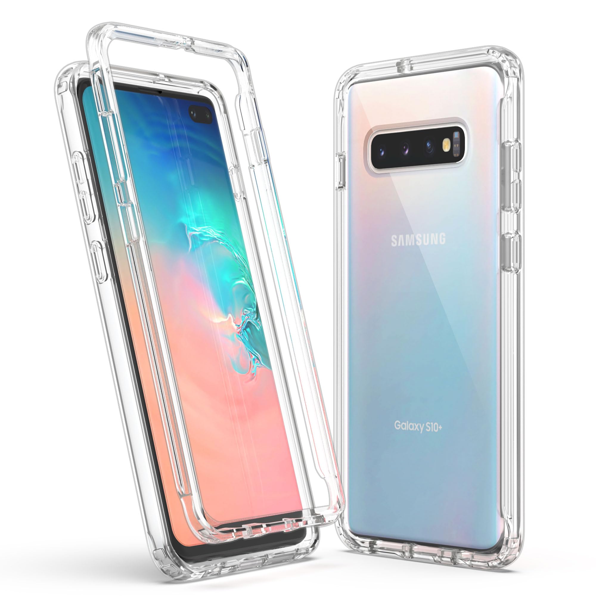 ULAK Galaxy S10 Plus Case, Slim fit Transparent Heavy Duty Shockproof Rugged Protection Case Soft TPU Protective Cover for Samsung Galaxy S10+ Plus 6.4 inch, Crystal Clear