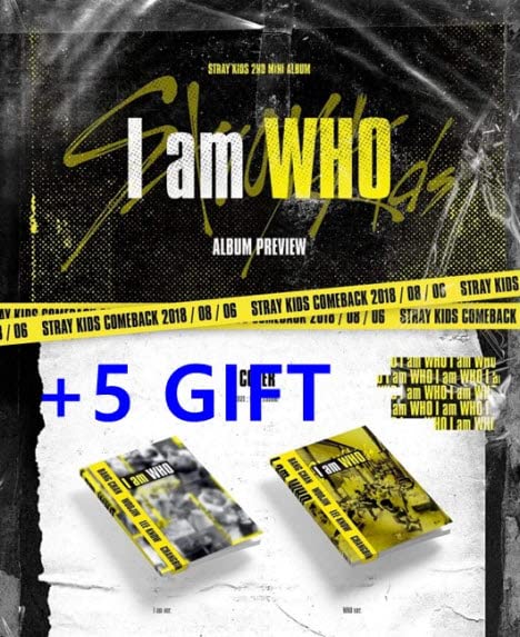 Stray Kids I am WHO [I AM + WHO ver. Set] 2 CDs+On Pack Poster+1 Official Group Folded Poster+2 BIRDO KPOP Mask+2 Extra Photocards