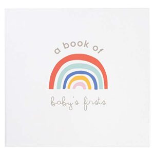 c.r. gibson rainbow ''a book of baby's firsts'' baby first year memory book with ink pad, 36 pages, 9.5'' x 9''