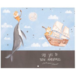 c.r. gibson ''say yes to new adventure'' nautical baby's first year calendar for boys, 32 pages, 11'' x 18''